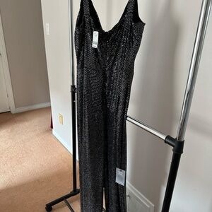 Metallic knit Jump Suit - palazzo